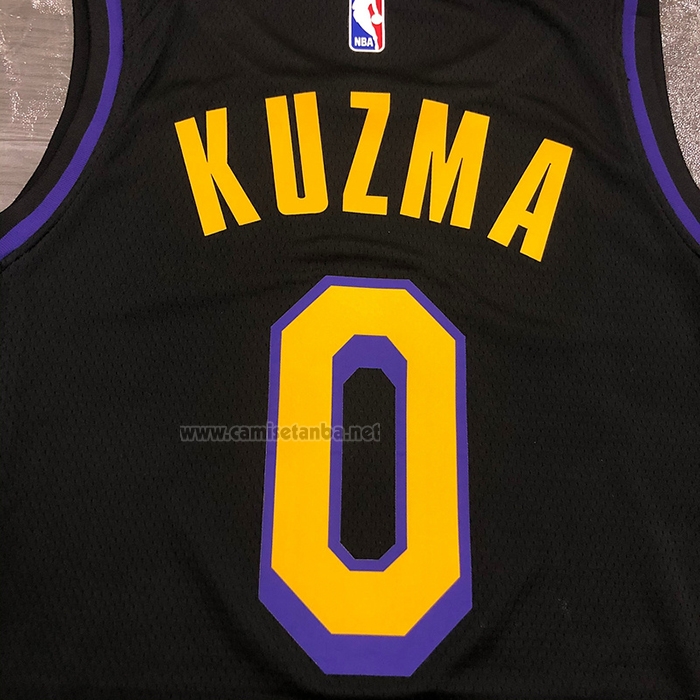 Camiseta Los Angeles Lakers Kyle Kuzma #0 Ciudad 2019-20 Negro
